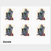 Halloween Zombie Girl Pin Up Ronde Sticker (Vel)