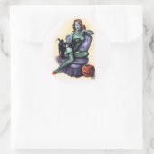Halloween Zombie Girl Pin Up Ronde Sticker (Tas)