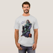 Halloween Zombie Girl Pin Up T-shirt (Voorkant volledig)