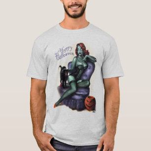 Halloween Zombie Girl Pin Up T-shirt