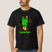 Halloween Zombie Green Hand Botten Blood Rock on T-shirt (Voorkant)
