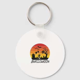 Halloween Zombie Hand Grafsteen Boom Zwart Kat Vle Sleutelhanger