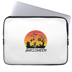 Halloween Zombie Hand Grafsteen Boom Zwarte Kat Vl Laptop Sleeve