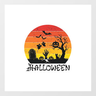 Halloween Zombie Hand Grafsteen Boom Zwarte Kat Vl Raamsticker