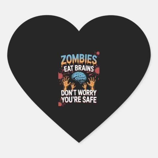 Halloween Zombie Hart Sticker (Voorkant)