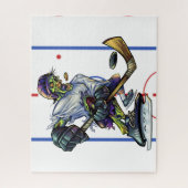 Halloween Zombie Hockey Player Funny Sports Legpuzzel (Verticaal)
