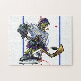 Halloween Zombie Hockey Speler Grappige Sport Legpuzzel