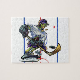 Halloween Zombie Hockey Speler Grappige Sport Legpuzzel