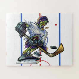 Halloween Zombie Hockey Speler Grappige Sport Legpuzzel