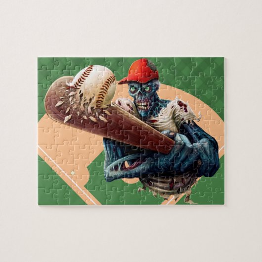 Halloween Zombie Honkbal Slagman Grappige Sport Legpuzzel (Horizontaal)