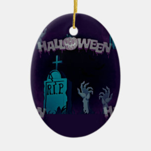 halloween zombie keramisch ornament