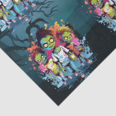 Halloween zombie kinder blauw tissuepapier (Detail)