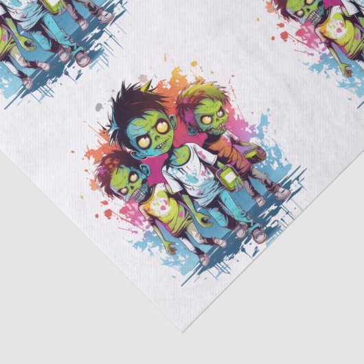 Halloween zombie kostuum kinder tissuepapier (Detail)