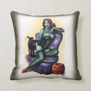 Halloween Zombie Meisje Pin Up Kussen