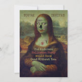 Halloween Zombie Mona Lisa Scary Spooky Party Kaart (Voorkant)