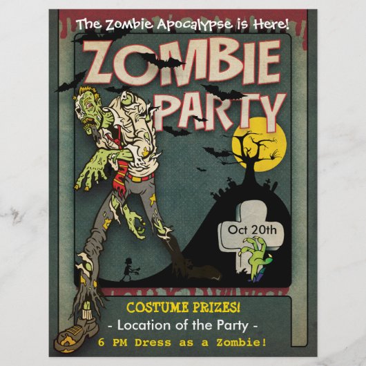 Halloween Zombie Party Flyer (Voorkant)