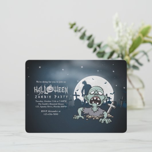 Halloween Zombie Party | Kaart (Staand voorkant)