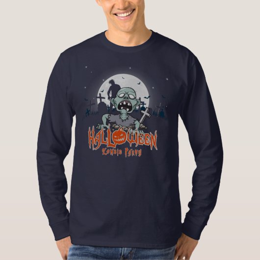 Halloween Zombie Party | Mannen met lange mouwen T-shirt (Voorkant)