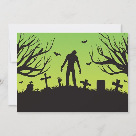 Halloween Zombie Party Spooky Apocalypse Uitnodige Kaart (Achterkant)