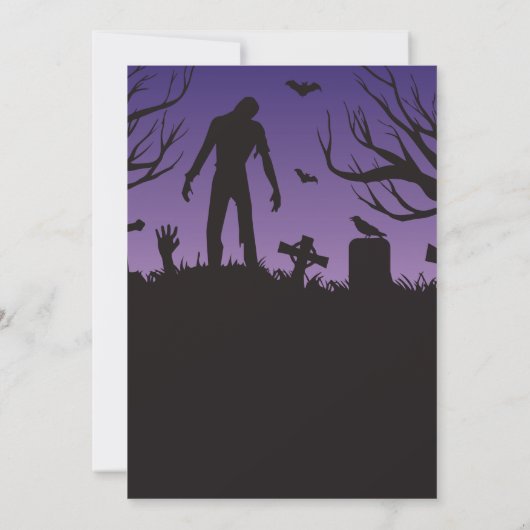 Halloween Zombie Party Spooky Graveyard Uitnodigin Kaart (Achterkant)