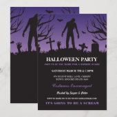 Halloween Zombie Party Spooky Graveyard Uitnodigin Kaart (Voorkant / Achterkant)