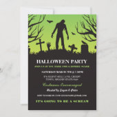 Halloween Zombie Party Spooky Graveyard Uitnodigin Kaart (Voorkant)