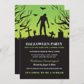 Halloween Zombie Party Spooky Graveyard Uitnodigin Kaart (Voorkant / Achterkant)