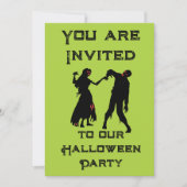 Halloween Zombie Party Uitnodiging groen (Voorkant)