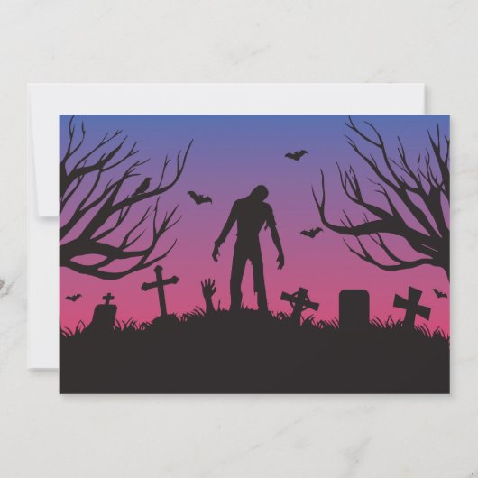Halloween Zombie Party Undode Apocalypse Invite Kaart (Achterkant)