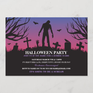 Halloween Zombie Party Undode Apocalypse Invite Kaart