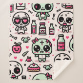 Halloween Zombie Pattern Sherpa Blanket Sherpa Deken (Voorkant)