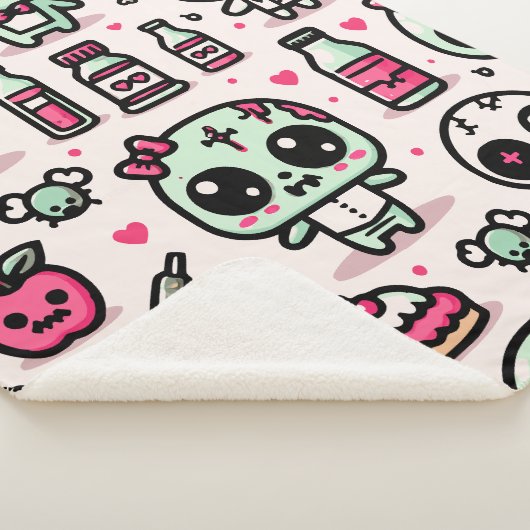 Halloween Zombie Pattern Sherpa Blanket Sherpa Deken (3/4)