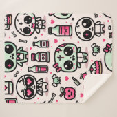 Halloween Zombie Pattern Sherpa Blanket Sherpa Deken (Voorkant (horizontaal))