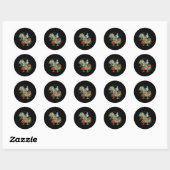 Halloween Zombie Riding T Rex Fun Boys Meisjes Kin Ronde Sticker (Vel)