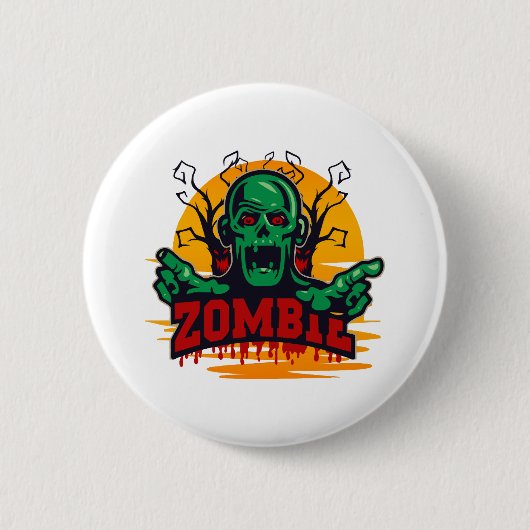 halloween zombie ronde button 5,7 cm (Voorkant)