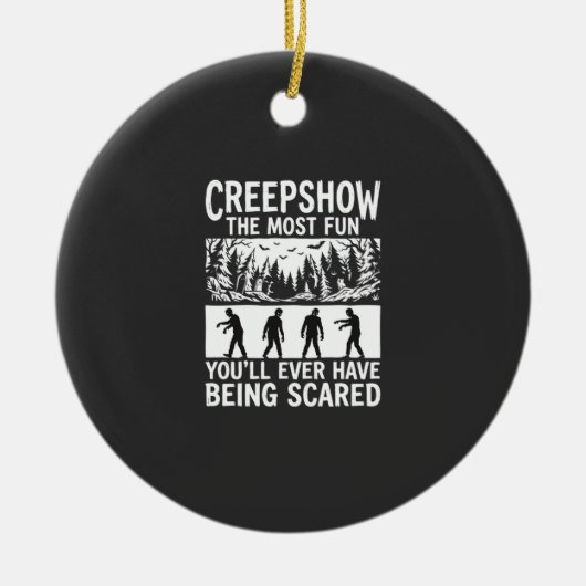 Halloween Zombie Scared Horror Vector Design_1 Keramisch Ornament (Voorkant)