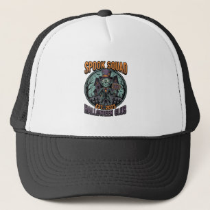Halloween Zombie-shirt Grappig Spook-squad Gegrave Trucker Pet
