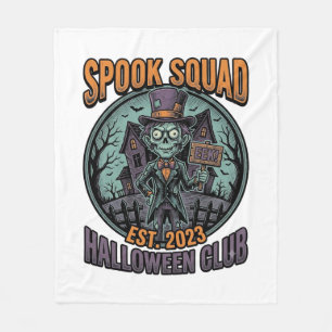 Halloween Zombie-shirt Grappige Spook Squad Gegrav Fleece Deken