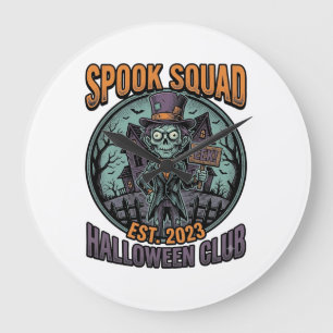 Halloween Zombie-shirt Grappige Spook Squad Gegrav Grote Klok