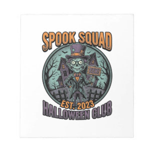 Halloween Zombie-shirt Grappige Spook Squad Gegrav Notitieblok