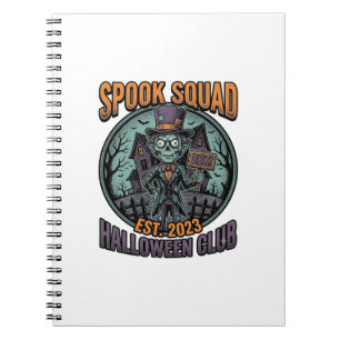 Halloween Zombie-shirt Grappige Spook Squad Gegrav Notitieboek