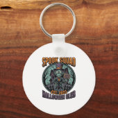 Halloween Zombie-shirt Grappige Spook Squad Gegrav Sleutelhanger (Voorkant)