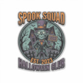 Halloween Zombie-shirt Grappige Spook Squad Gegrav Sticker (Voorkant)