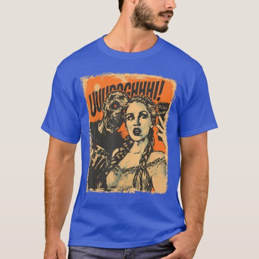 Halloween Zombie Sie Retro Horror Comic Panel Art T-shirt (Voorkant)