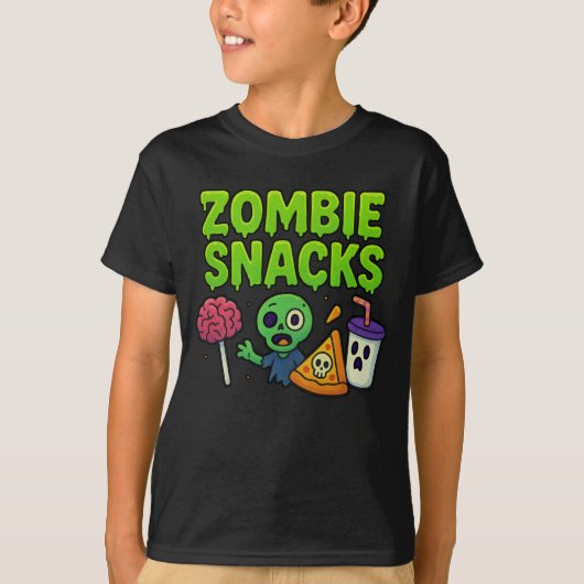 Halloween Zombie Snack Kleding Schattige Unisex T-shirt (Voorkant)