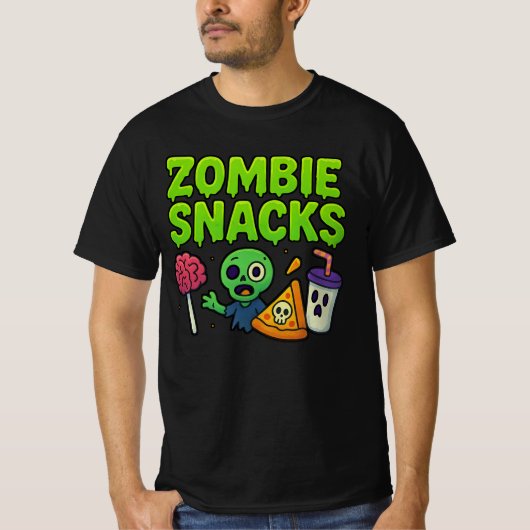 Halloween Zombie Snack Kleding Schattige Unisex T-shirt (Voorkant)