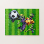 Halloween Zombie Soccer Forward Player Sport Legpuzzel (Horizontaal)