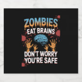 Halloween Zombie Sparkling Wijnetiket (Enkel label)