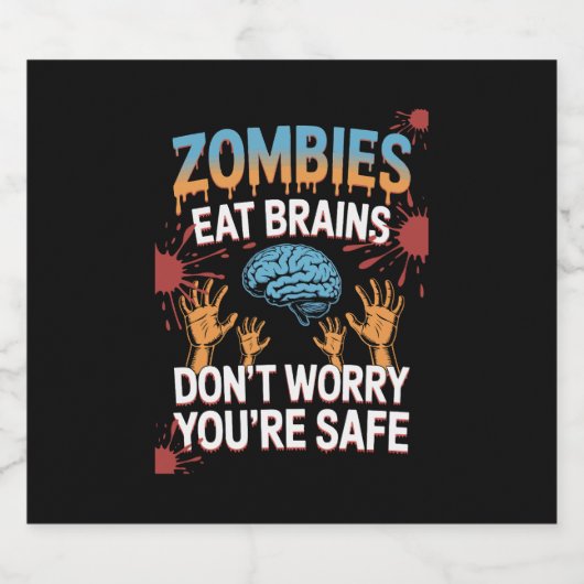 Halloween Zombie Sparkling Wijnetiket (Enkel label)