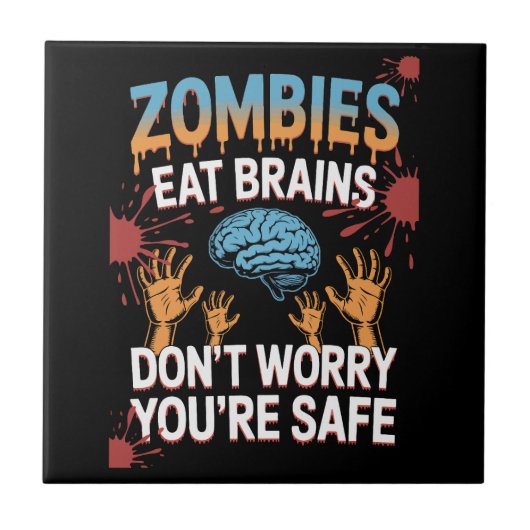 Halloween Zombie Tegeltje (Voorkant)